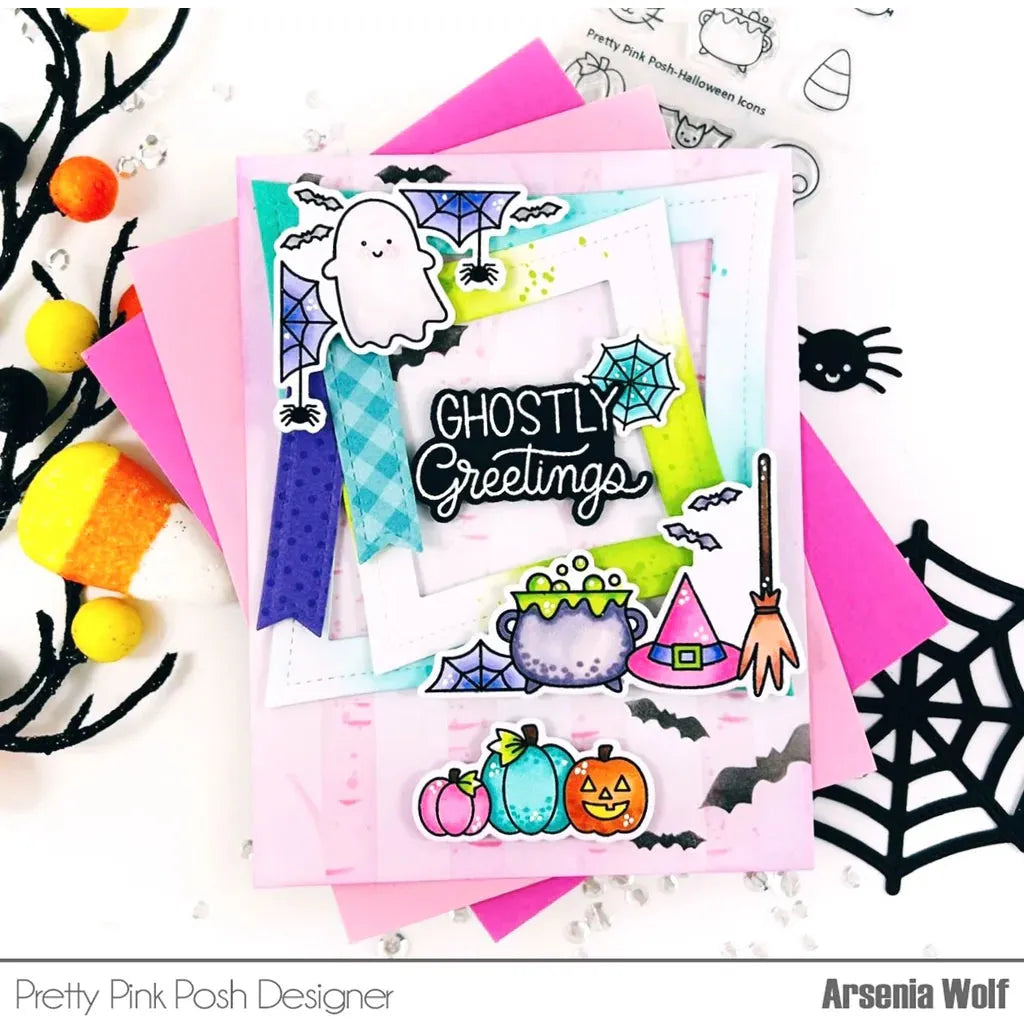 Pretty Pink Posh Halloween Corners Clear Stamps