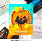 Pretty Pink Posh Halloween Fun Shaker Beads halloween greetings card