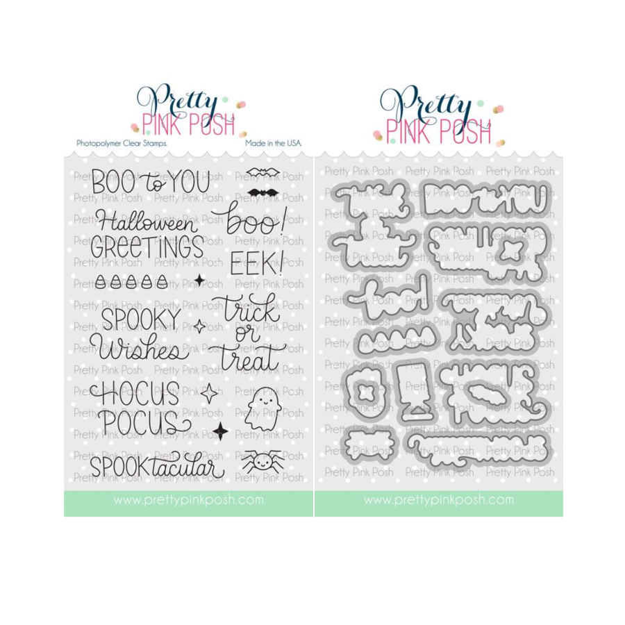 Pretty Pink Posh Halloween Greetings Clear Stamp and Die Set