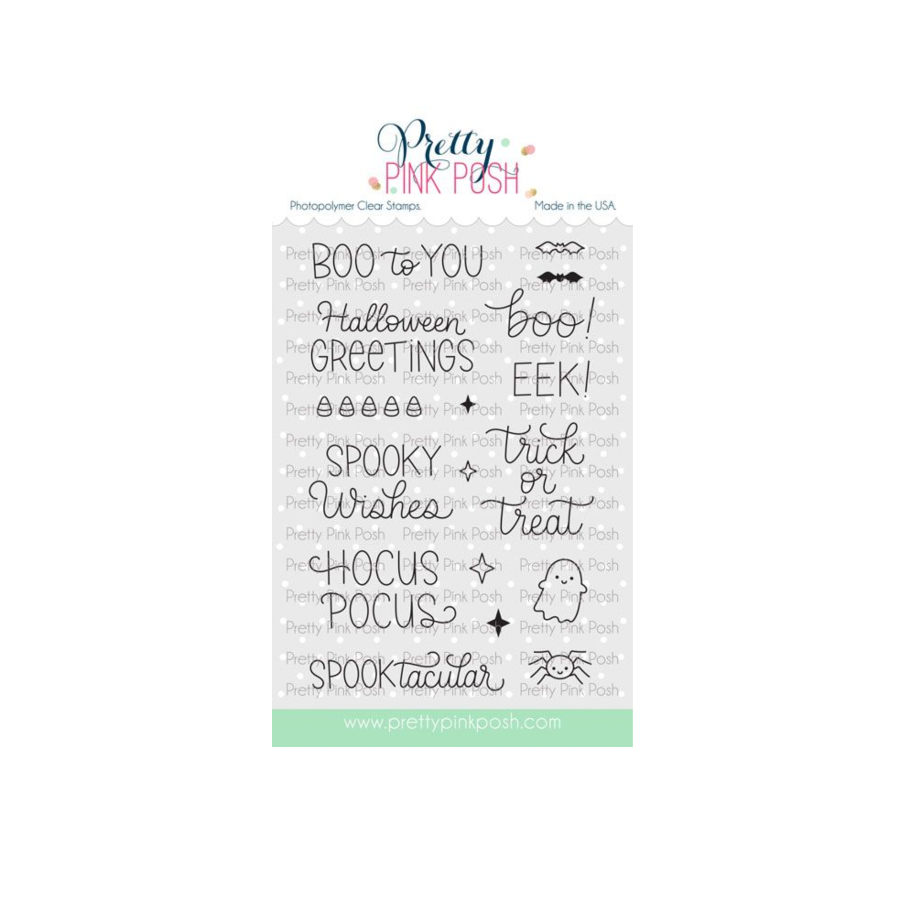 Pretty Pink Posh Halloween Greetings Clear Stamp and Die Set image 1