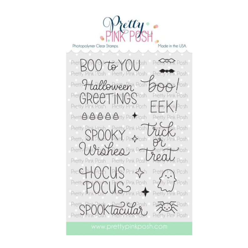 Pretty Pink Posh Halloween Greetings Clear Stamps