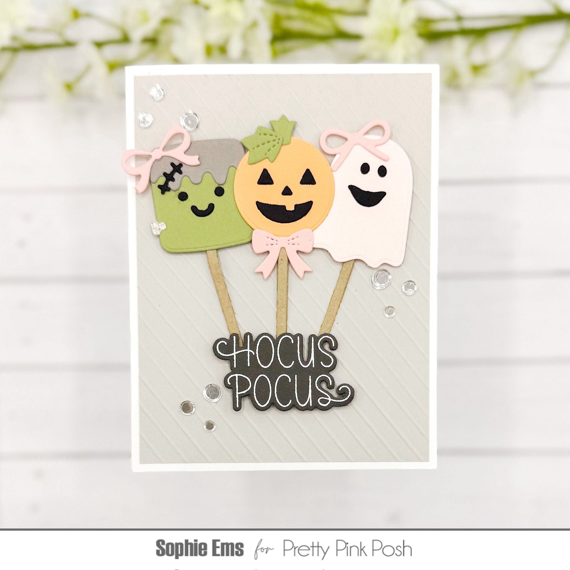 Pretty Pink Posh Halloween Greetings Clear Stamps ghost