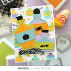Pretty Pink Posh Halloween Greetings Dies bottles
