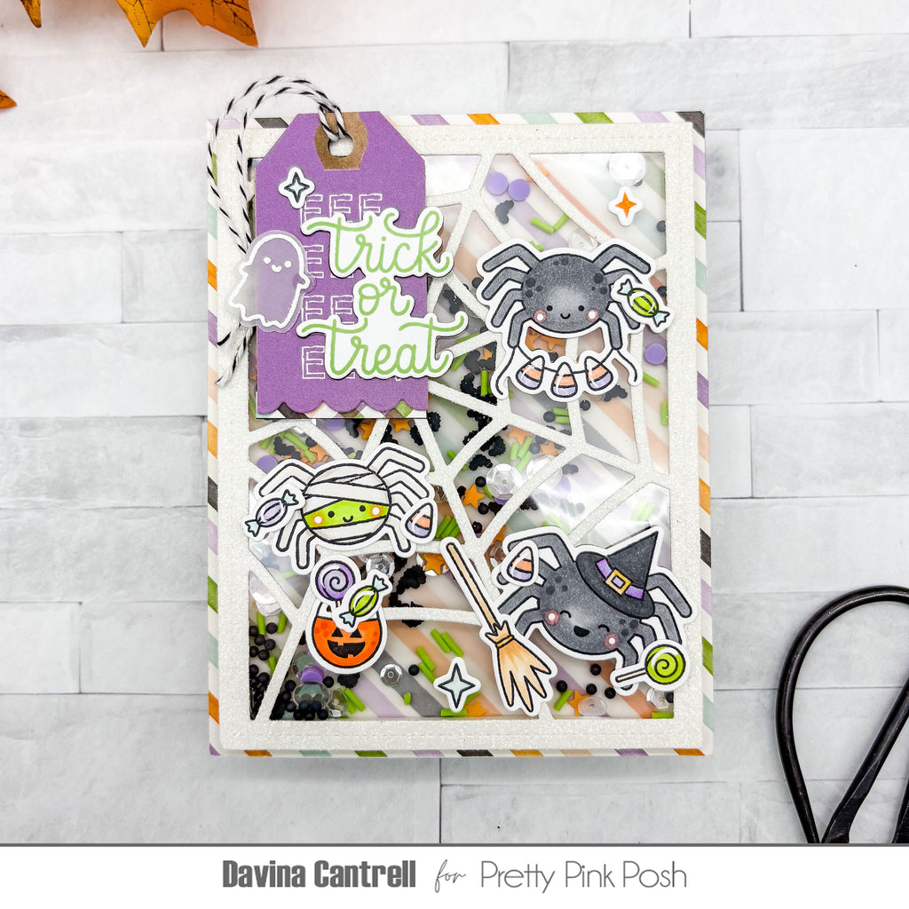 Pretty Pink Posh Halloween Night Clay Confetti spiders