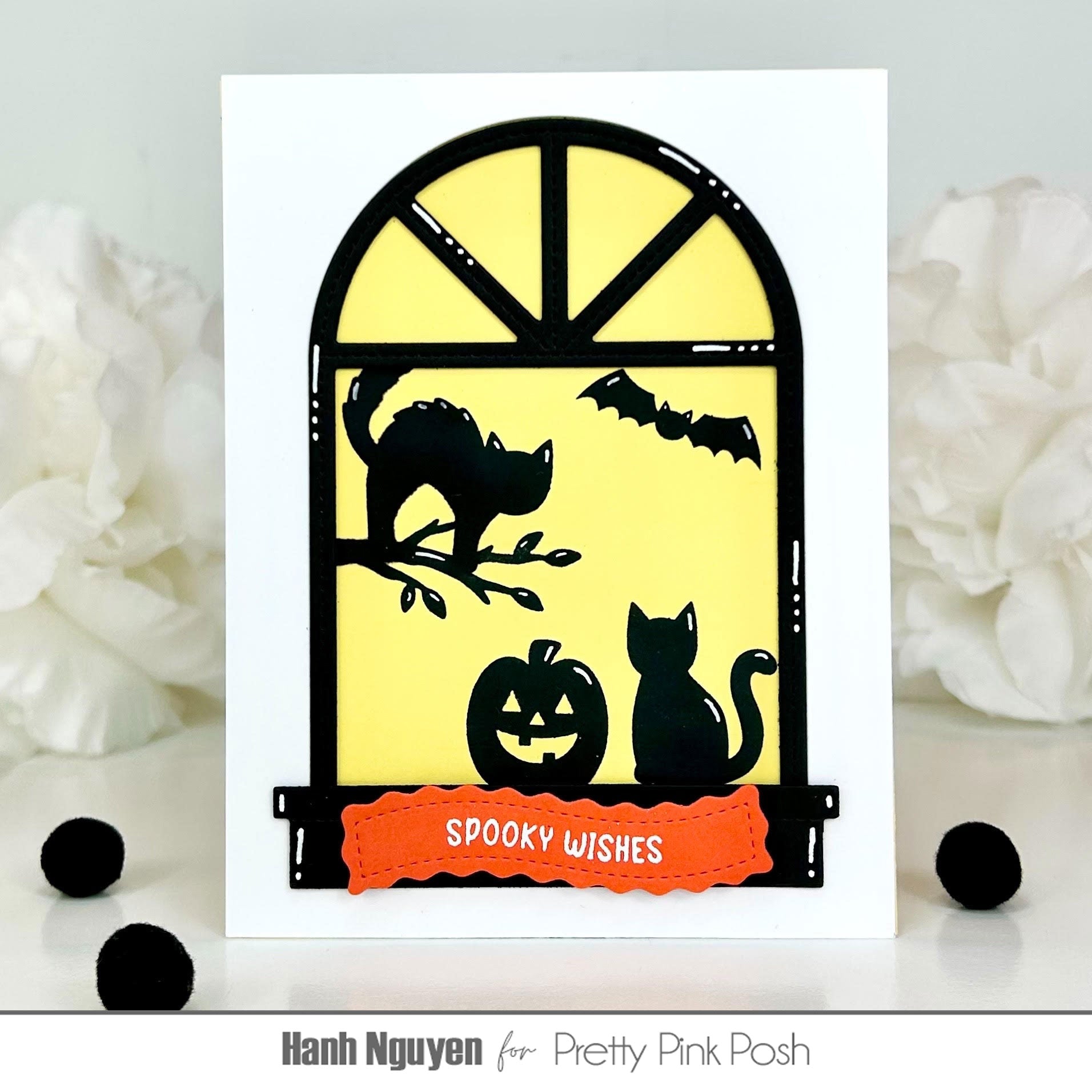 Pretty Pink Posh Halloween Silhouettes Clear Stamps spooky wishes card