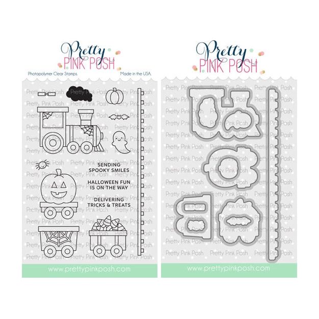 Pretty Pink Posh Halloween Train Clear Stamp and Die Set