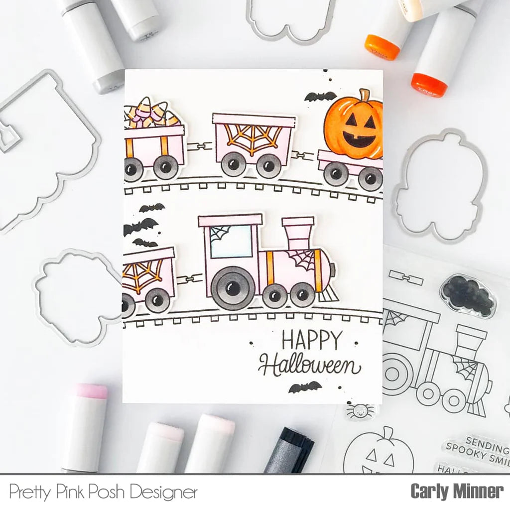 Pretty Pink Posh Halloween Train Clear Stamps