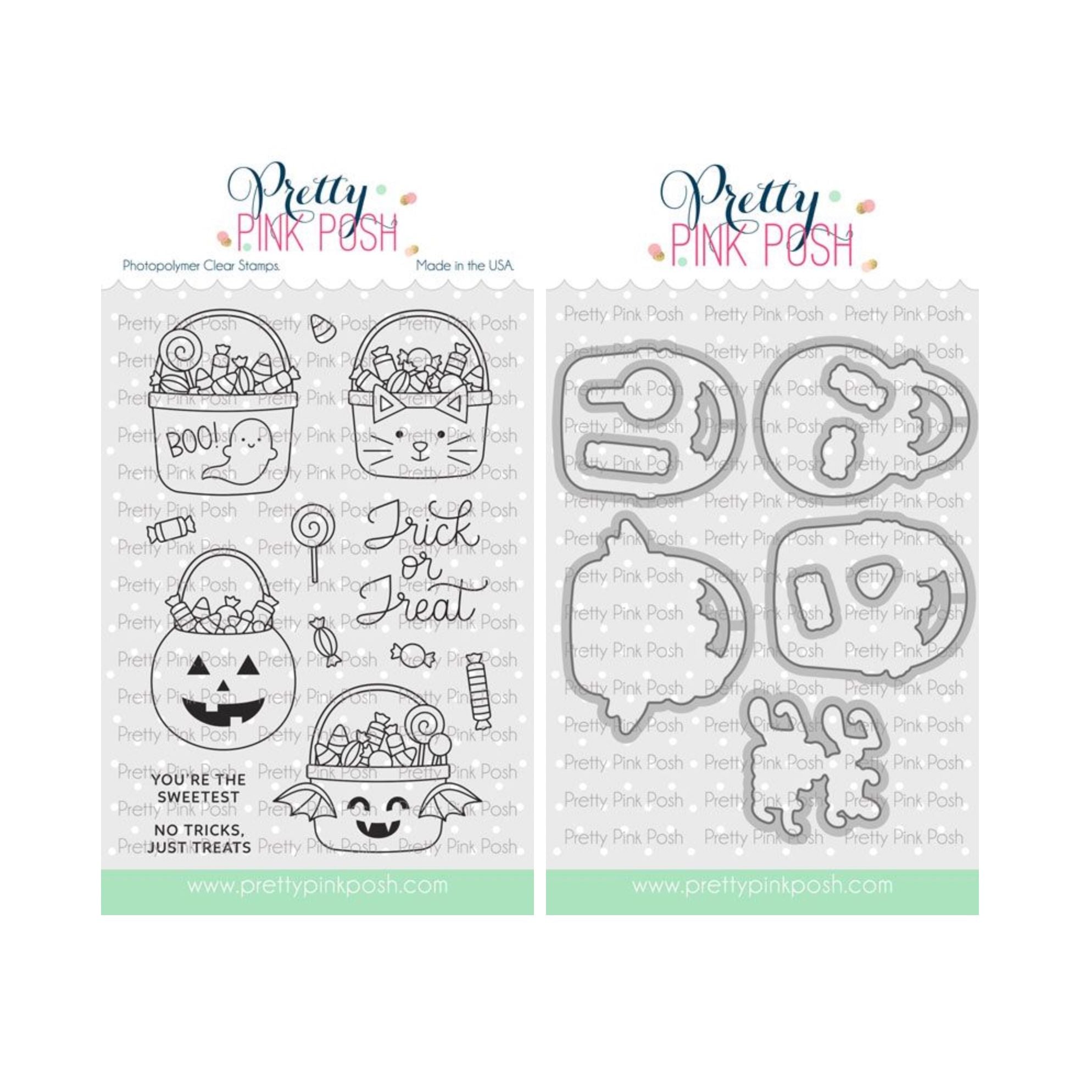 Pretty Pink Posh Halloween Treat Buckets Clear Stamp and Die Set