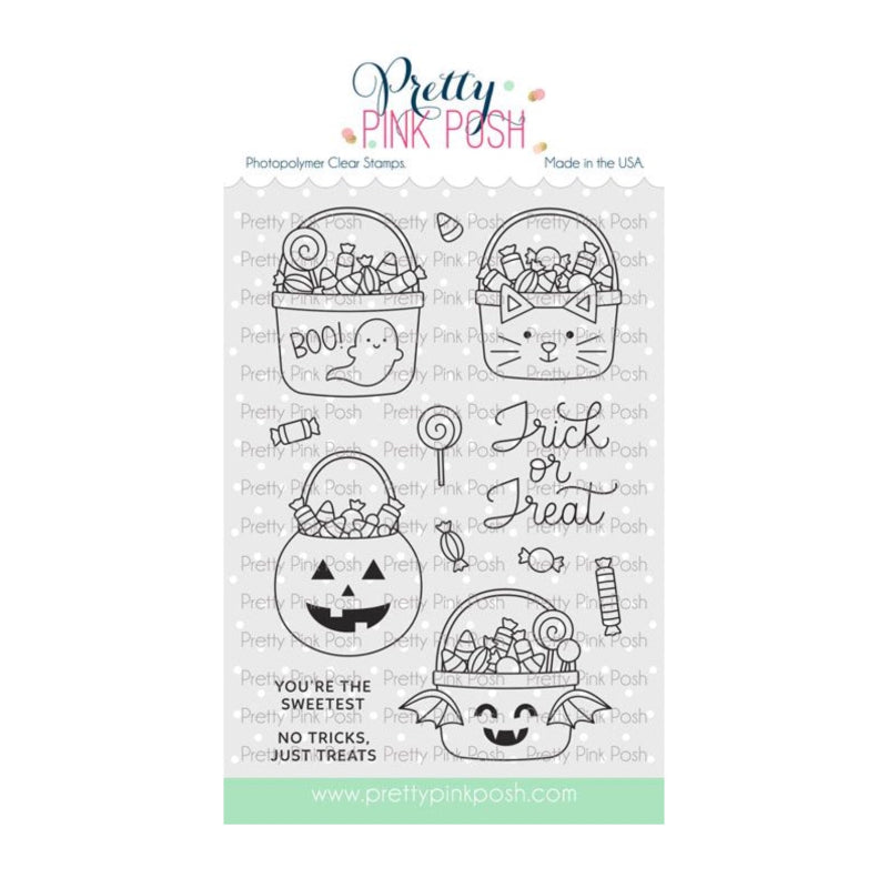 Pretty Pink Posh Halloween Treat Buckets Clear Stamps