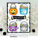 Pretty Pink Posh Halloween Treat Buckets Clear Stamps happy halloween card