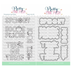 Pretty Pink Posh Halloween Word Scenes Clear Stamp and Die Set
