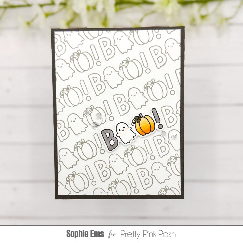 Pretty Pink Posh Halloween Word Scenes Clear Stamps boo