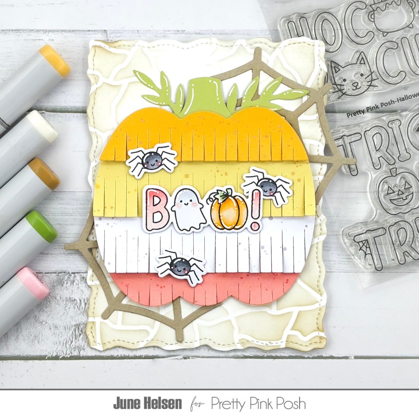 Pretty Pink Posh Halloween Word Scenes Clear Stamps pumpkin