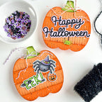 Pretty Pink Posh Halloween Word Scenes Clear Stamps spiders