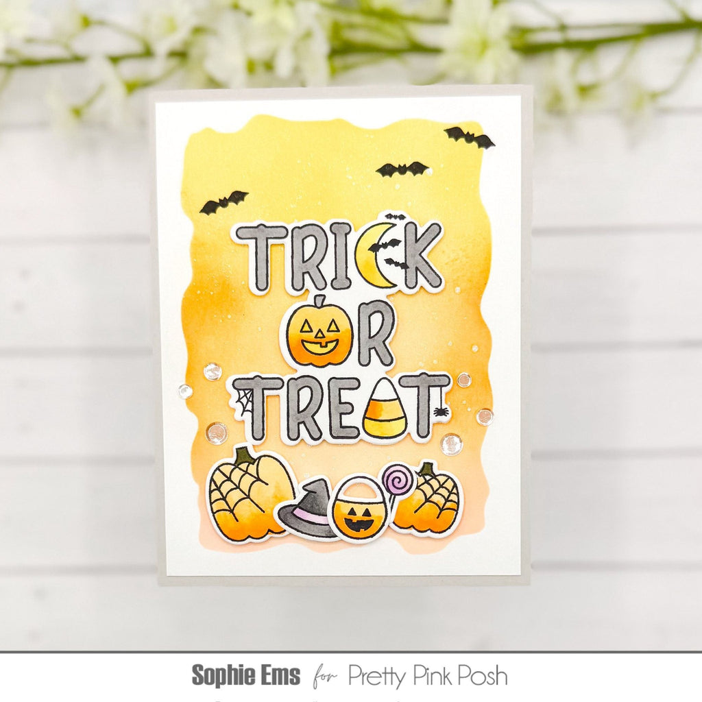 Pretty Pink Posh Halloween Word Scenes Dies bats