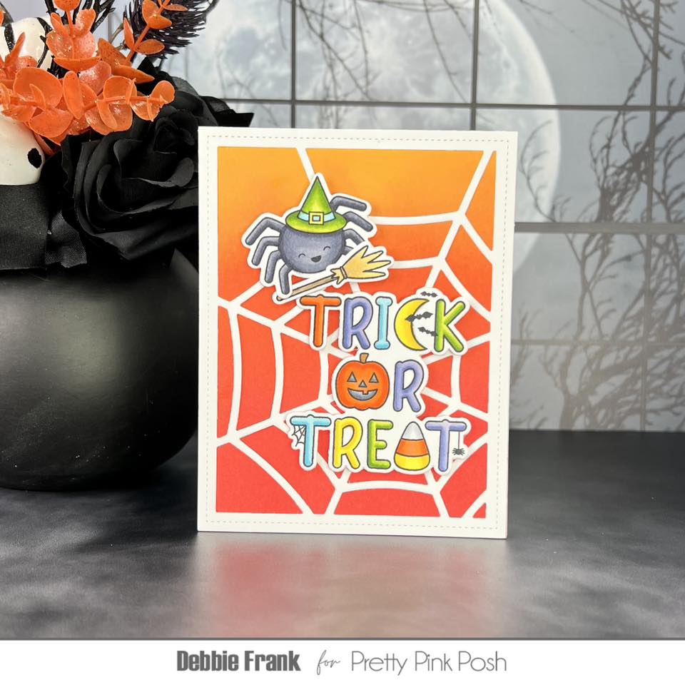 Pretty Pink Posh Halloween Word Scenes Dies spider
