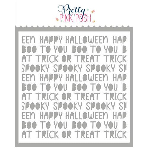 Pretty Pink Posh Halloween Words Stencil