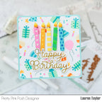 Pretty Pink Posh Happy Birthday Script Hot Foil Plate* candles