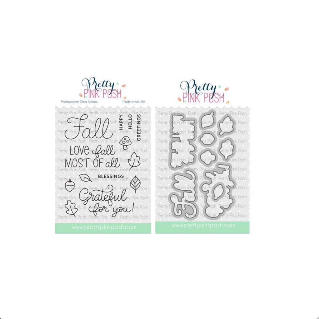 Pretty Pink Posh Happy Fall Clear Stamp and Die Set