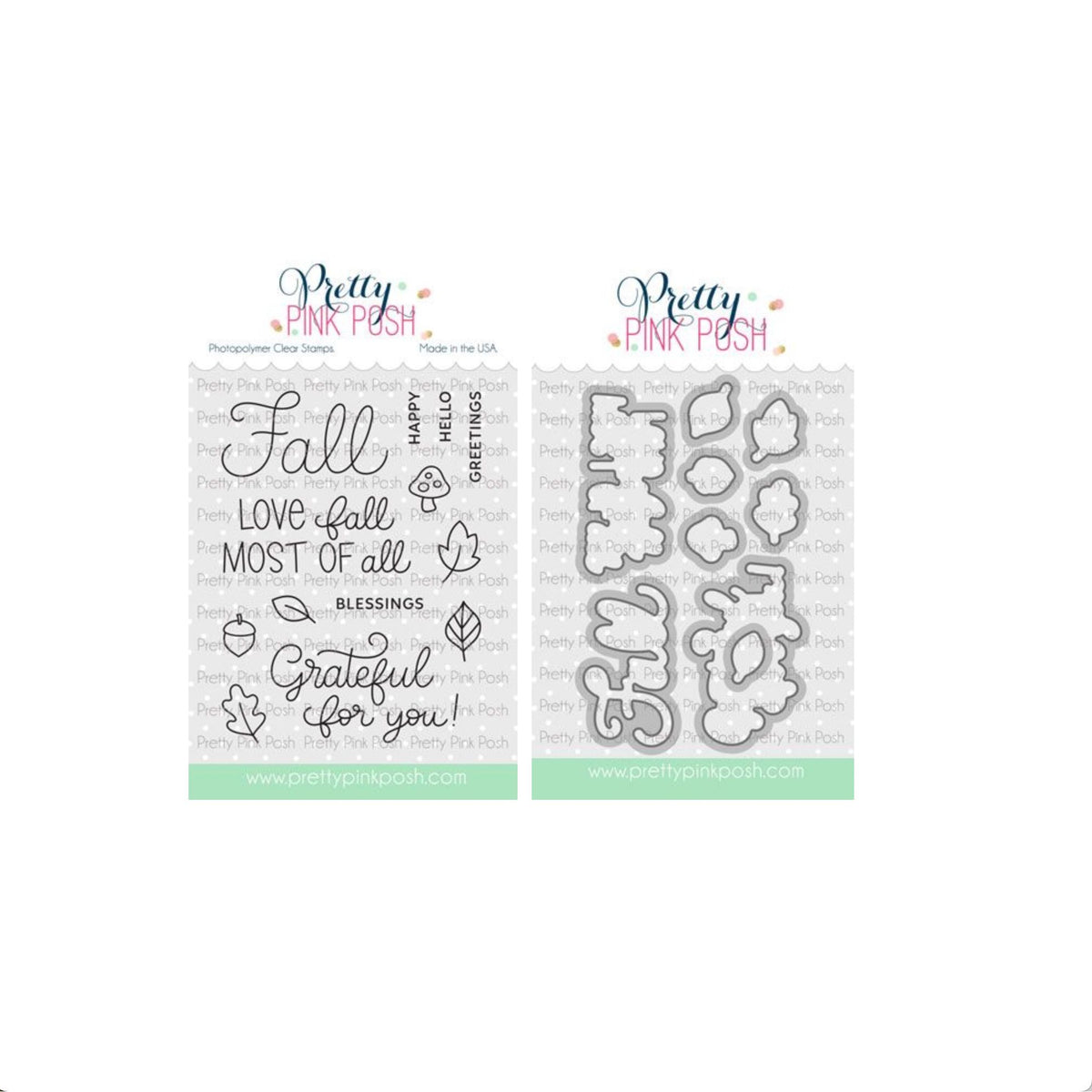 Pretty Pink Posh Happy Fall Clear Stamp and Die Set