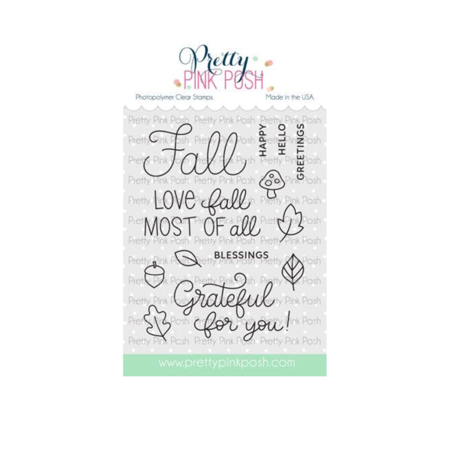 Pretty Pink Posh Happy Fall Clear Stamps