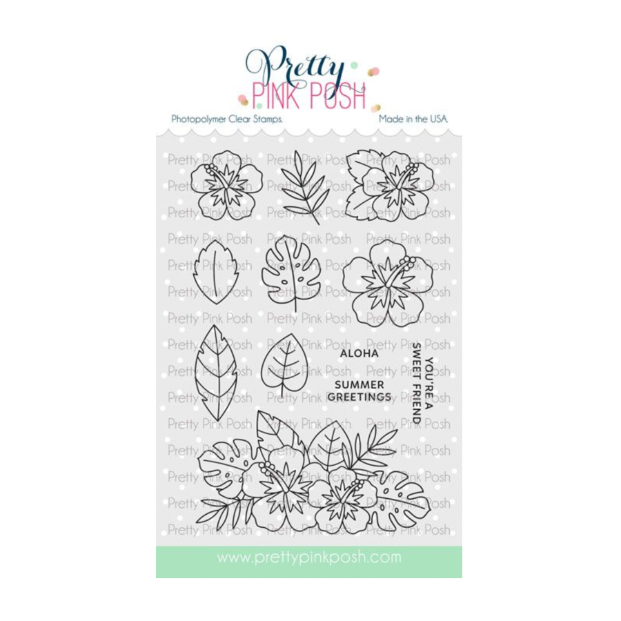 Pretty Pink Posh Happy Hibiscus Clear Stamp and Die Set product image 1
