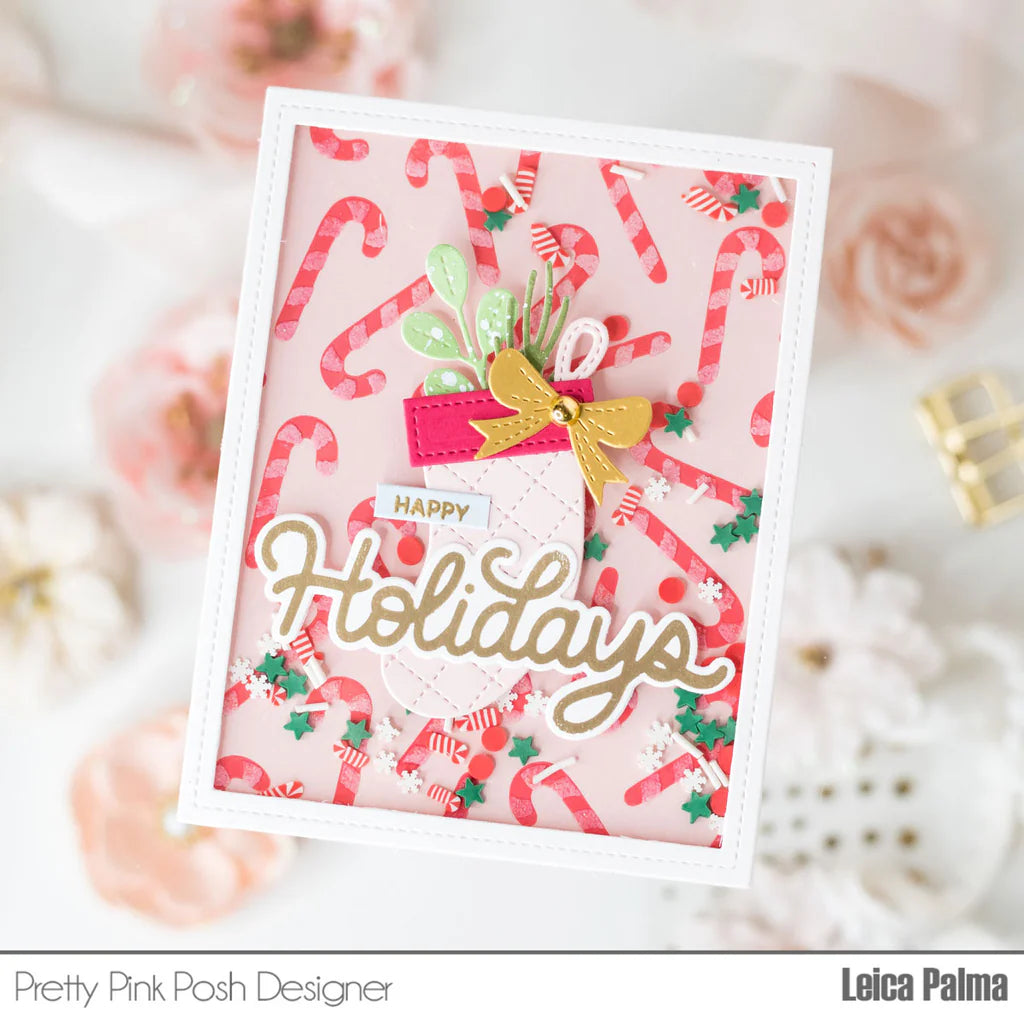 Pretty Pink Posh Happy Holidays Hot Foil Plates* candy canes