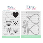Pretty Pink Posh Heart Balloons Clear Stamp and Die Set