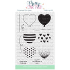 Pretty Pink Posh Heart Balloons Clear Stamps