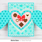 Pretty Pink Posh Heart Card Base Dies blue