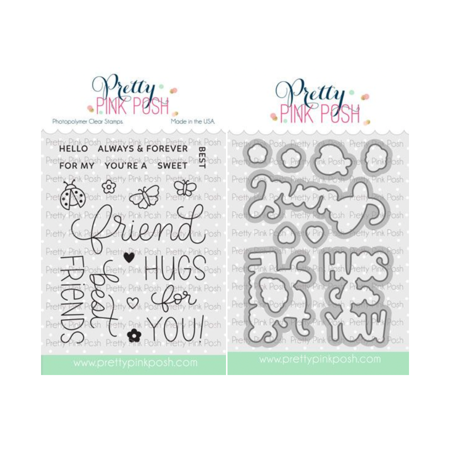 Pretty Pink Posh Hello Friend Clear Stamp and Die Set