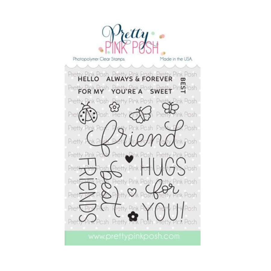 Pretty Pink Posh Hello Friend Clear Stamp and Die Set image 1