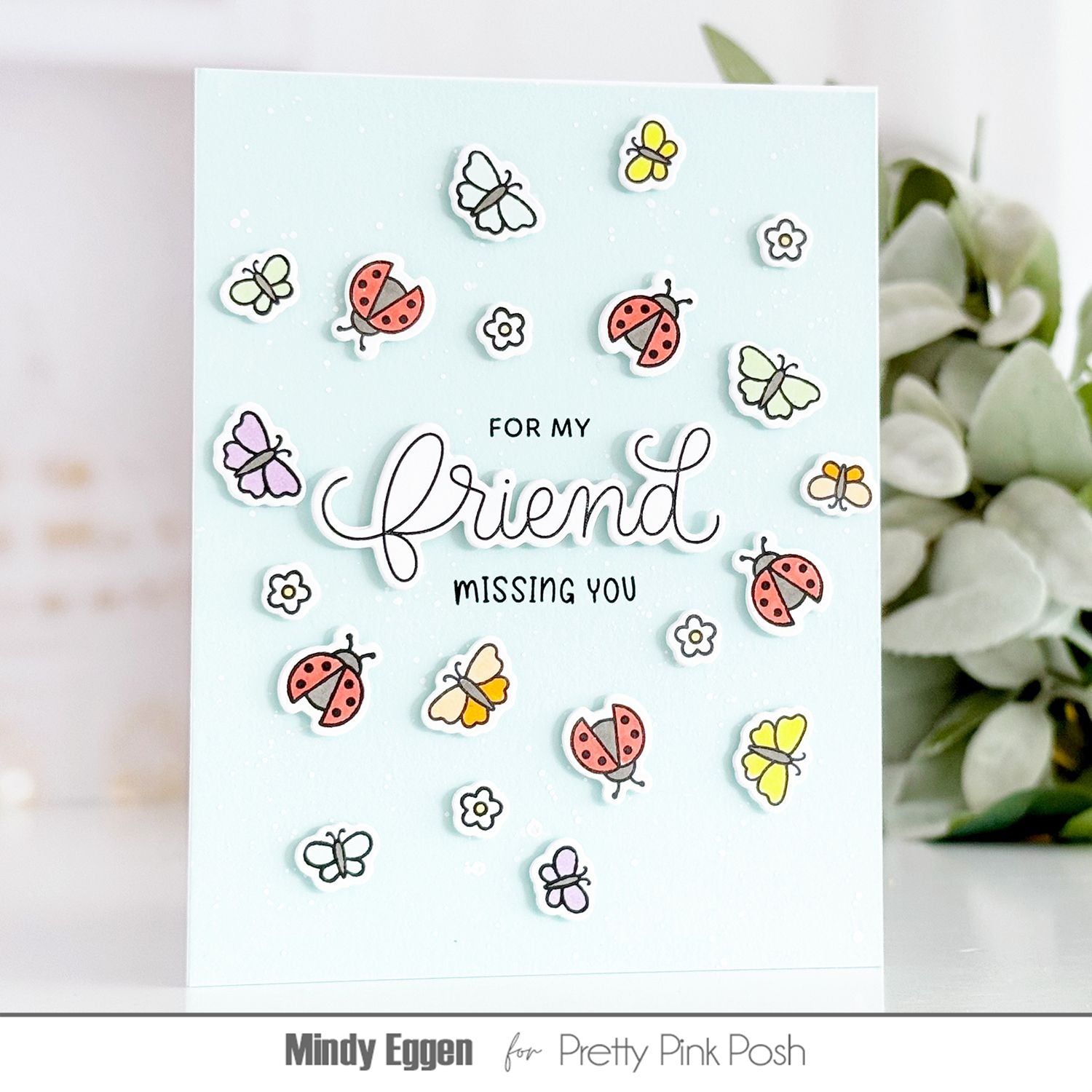 Pretty Pink Posh Hello Friend Clear Stamps butterflies