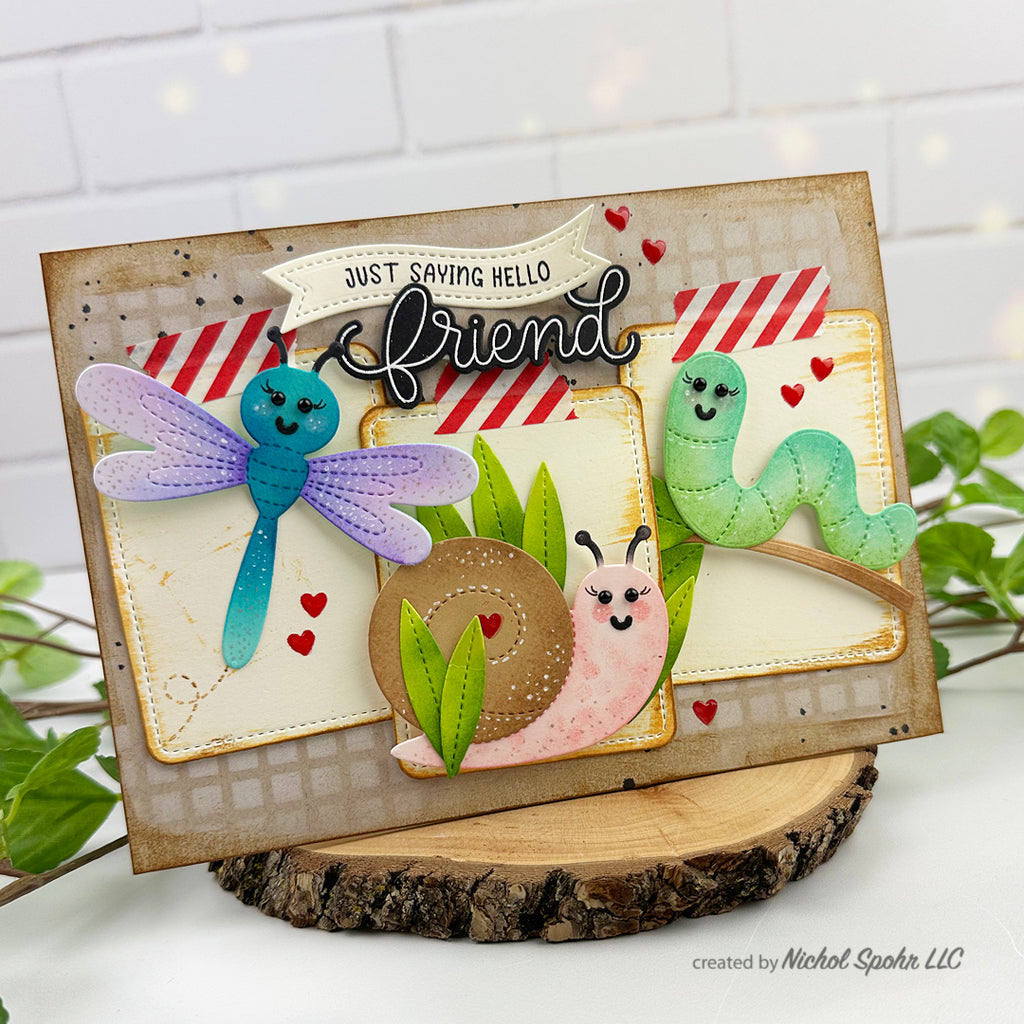 Pretty Pink Posh Hello Friend Dies purple dragonfly wings | color-code:ALT01