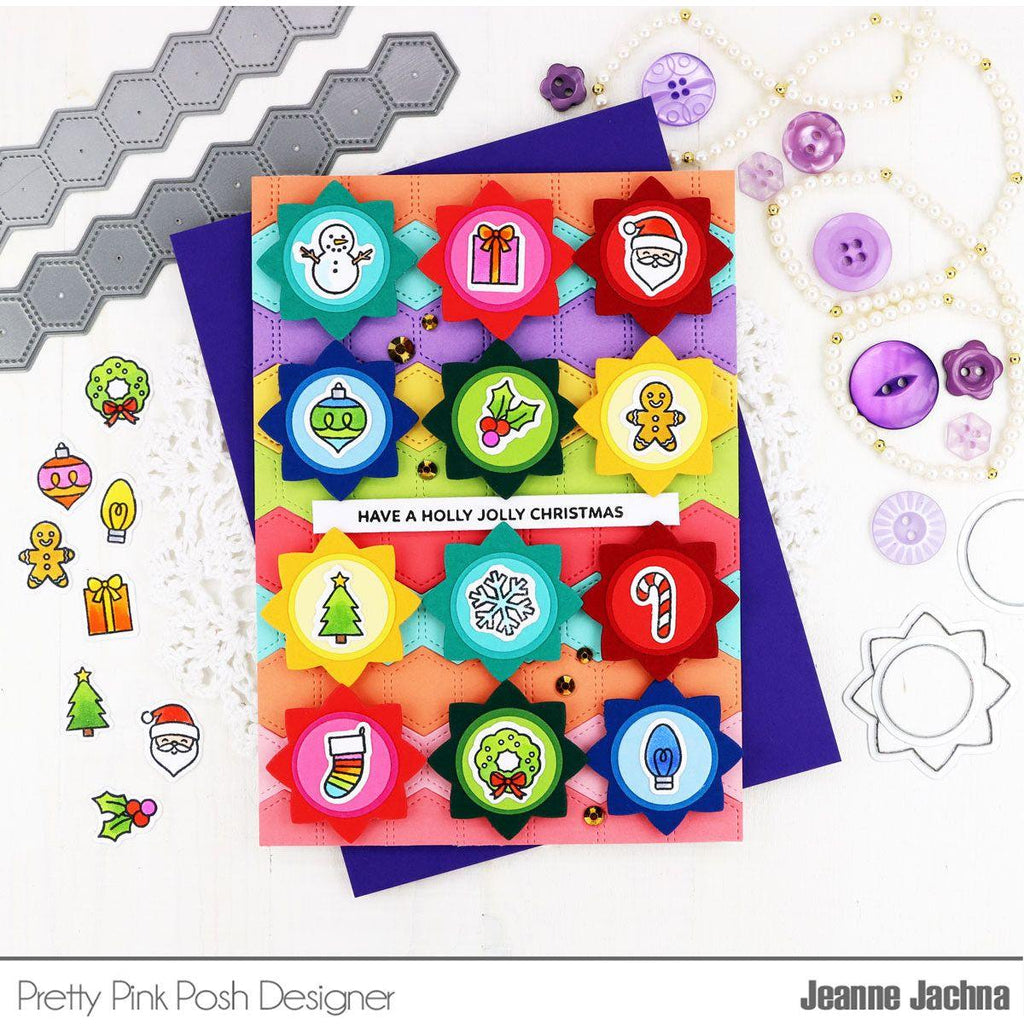 Pretty Pink Posh Holiday Icons Dies rainbow