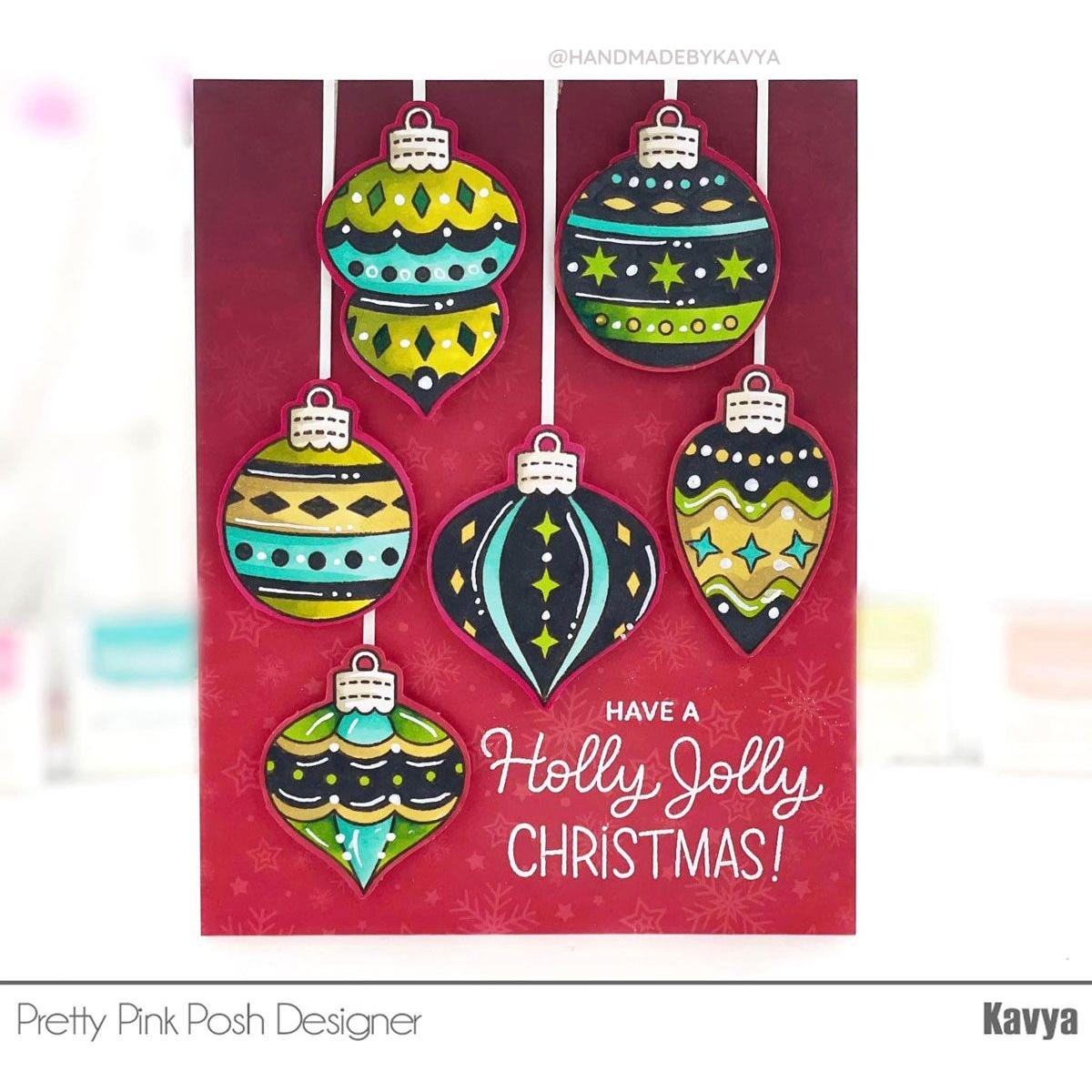 Pretty Pink Posh Holiday Ornaments Clear Stamp and Die Set christmas