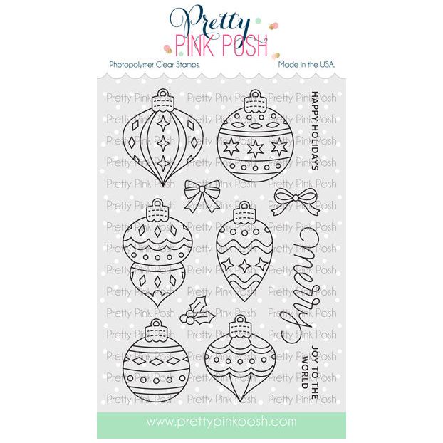 Pretty Pink Posh Holiday Ornaments Clear Stamps