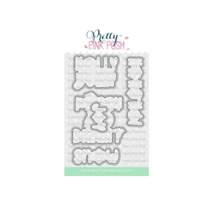 Pretty Pink Posh Holiday Word Scenes Clear Stamp and Die Set image 2