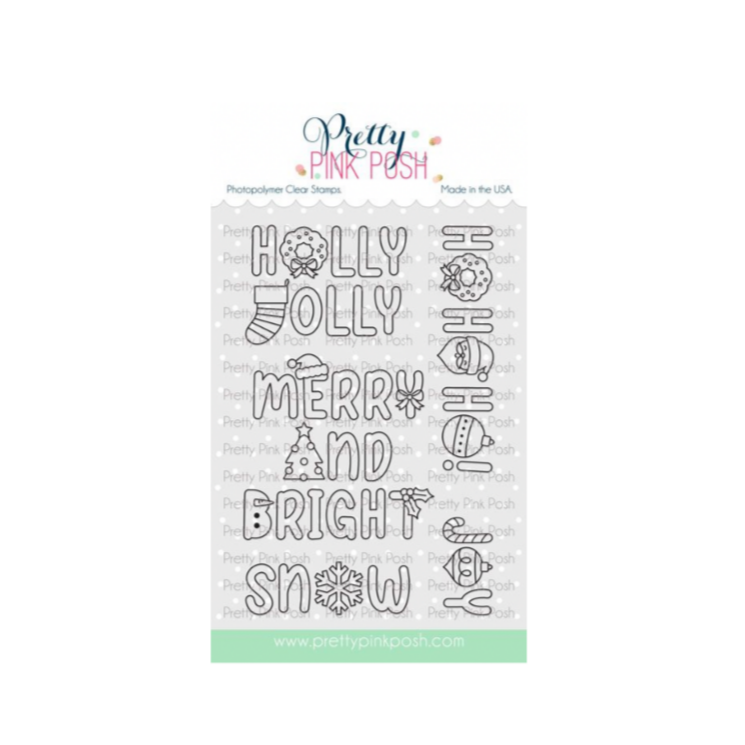 Pretty Pink Posh Holiday Word Scenes Clear Stamps