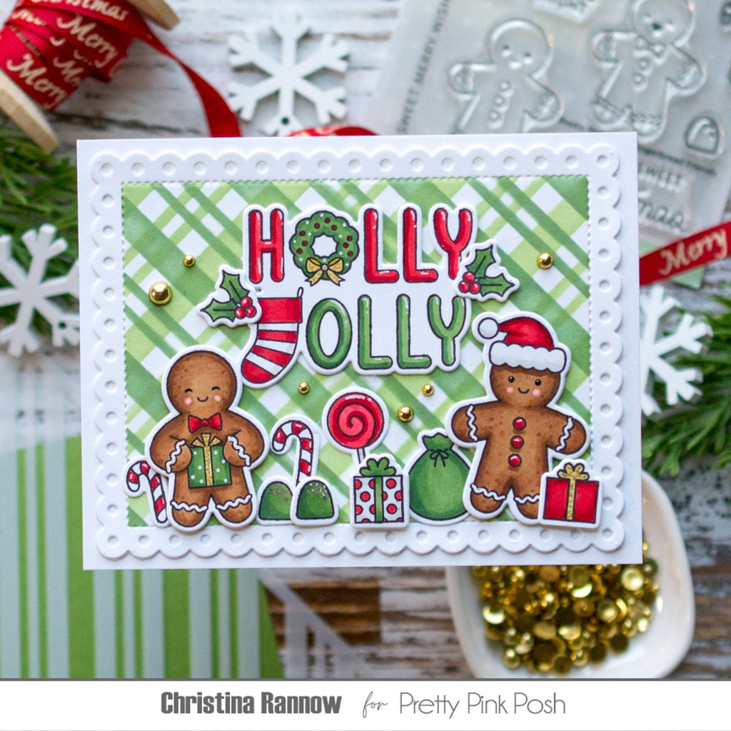 Pretty Pink Posh Holiday Word Scenes Dies jolly