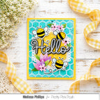 Pretty Pink Posh Honeycomb Stencil pink flowers