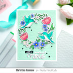 Pretty Pink Posh Hummingbird Floral Clear Stamp and Die Set just a note