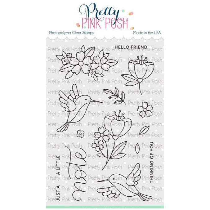Pretty Pink Posh Hummingbird Floral Clear Stamp and Die Set product image 1