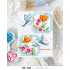 Pretty Pink Posh Hummingbird Floral Clear Stamps flowers