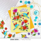Pretty Pink Posh Hummingbird Floral Dies hello friend