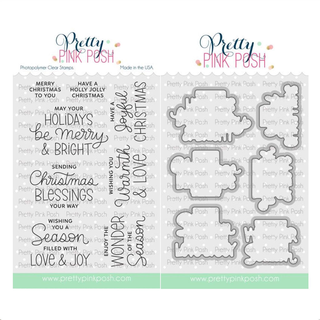 Pretty Pink Posh Inside Sentiments Christmas Clear Stamp and Die Set