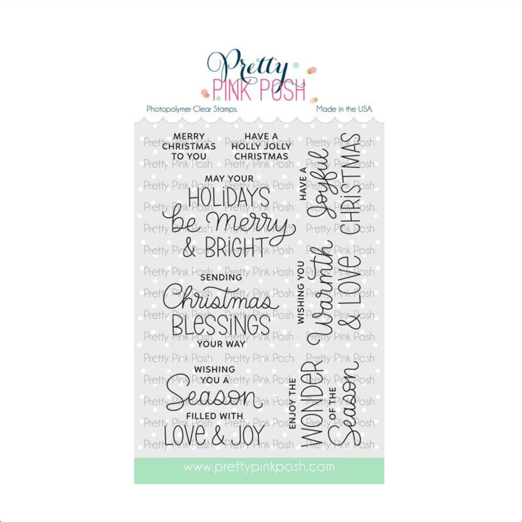 Pretty Pink Posh Inside Sentiments Christmas Clear Stamps