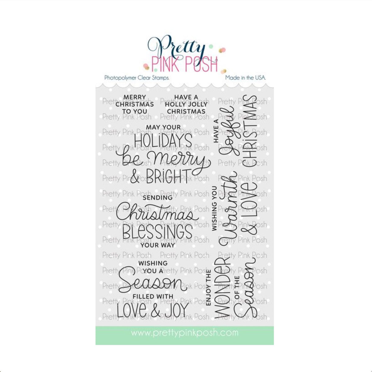 Pretty Pink Posh Inside Sentiments Christmas Clear Stamps