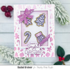 Pretty Pink Posh Inside Sentiments Christmas Coordinating Dies purple glitter bow card