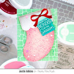 Pretty Pink Posh Inside Sentiments Christmas Coordinating Dies red bow stocking card